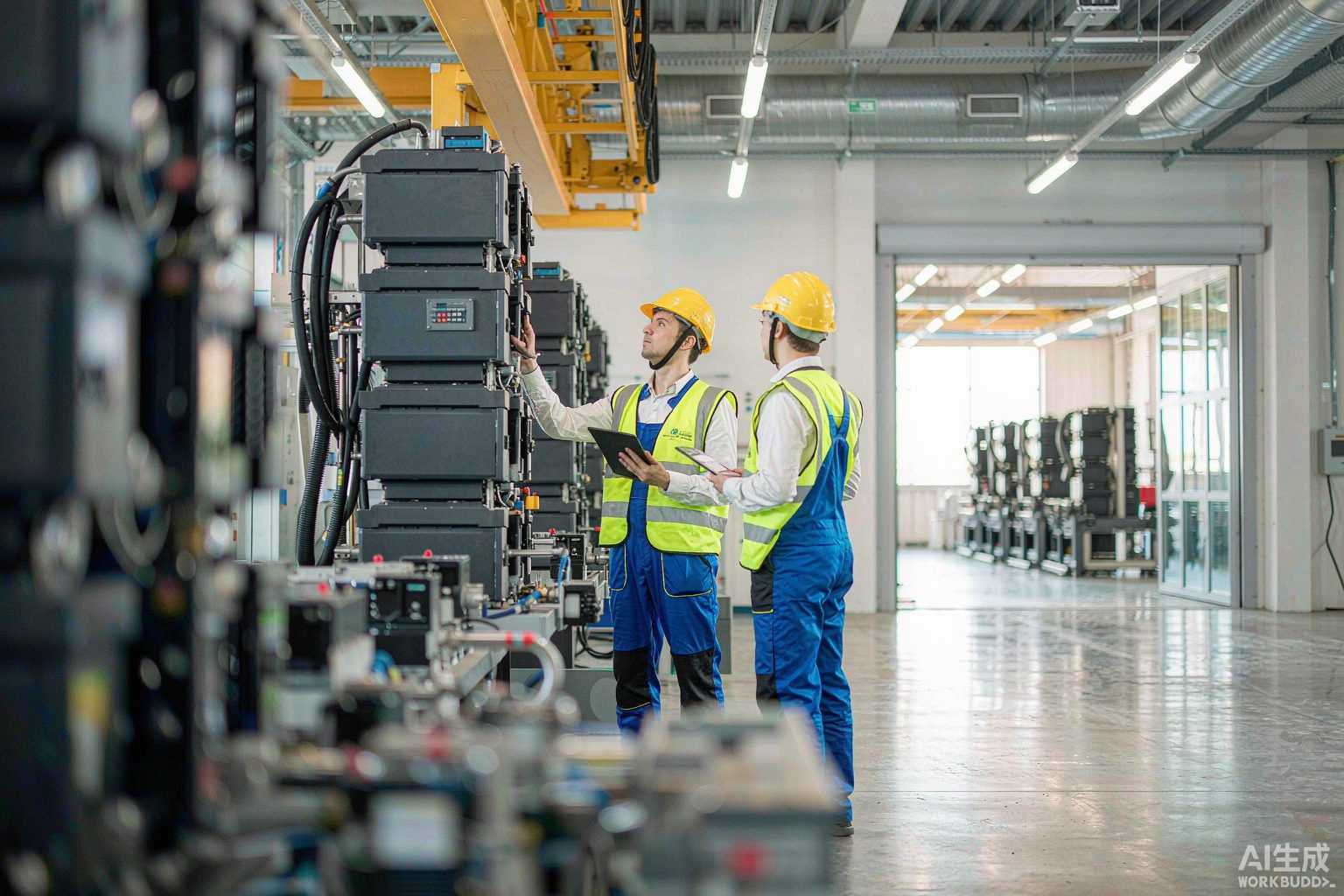 Moxin Machinery engineers inspecting equipment